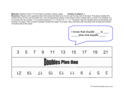 Doubles Plus One - District 196 e