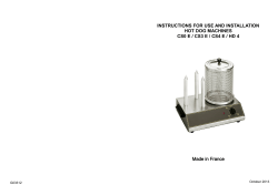 INSTRUCTIONS FOR USE AND INSTALLATION HOT DOG