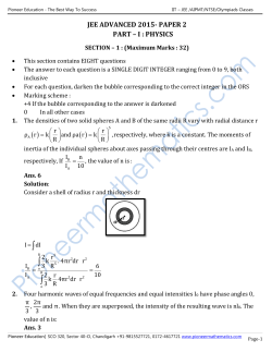 JEE Advanced 2015 Solution Paper 2