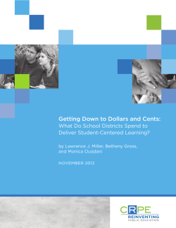Getting Down to Dollars and Cents - Center on Reinventing Public
