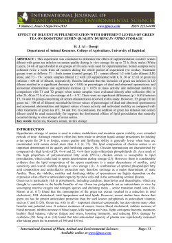 effect of diluent supplementation with different levels of green tea on