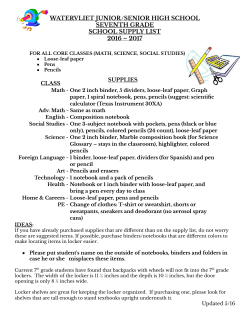 Grade 7 - Watervliet City Schools