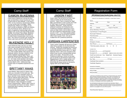 Camp Staff Registration Form Camp Staff - UW