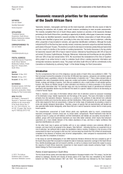 Taxonomic research priorities for the conservation of the South