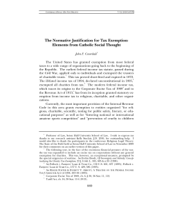 The Normative Justification for Tax Exemption: Elements from