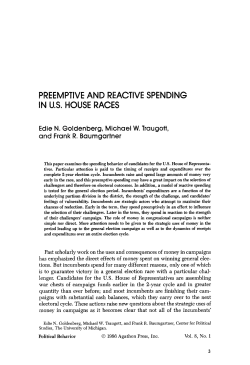 Preemptive and reactive spending in US House races