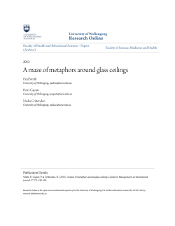 A maze of metaphors around glass ceilings - Research Online