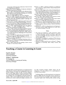 Teaching a Course in Learning to Learn.