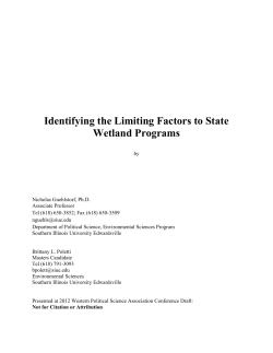 Identifying the Limiting Factors to State Wetland Programs