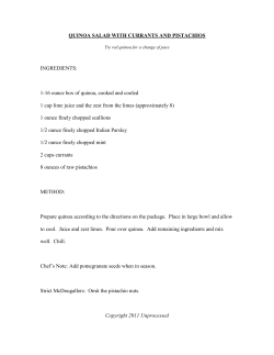 quinoa salad with currants and pistachios