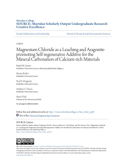 Magnesium Chloride as a Leaching and Aragonite