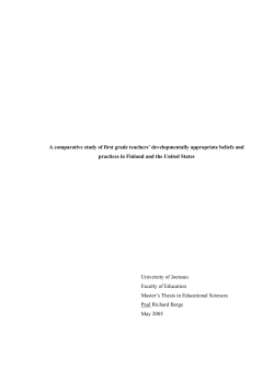 A comparative study of first grade teachers` developmentally