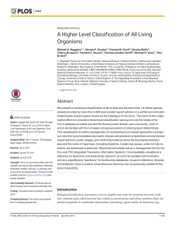 Ruggiero et al 2015 Classification of Life