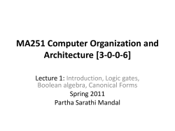 MA251 Computer Organization and Architecture