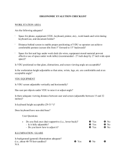 ERGONOMIC EVALUTION CHECKLIST