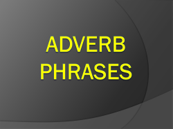 Adverb Phrases