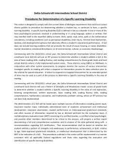 Procedure for Determination of SLD Posting