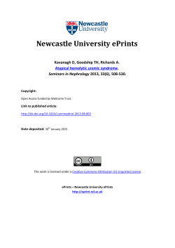 Atypical Hemolytic Uremic Syndrome
