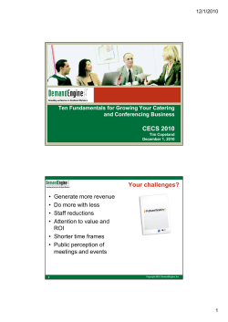 Ten Strategies to Grow Your Conferencing and Catering Business