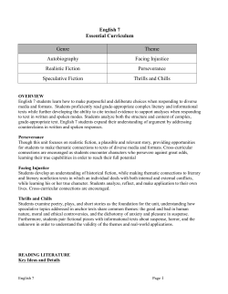 English 7 Essential Curriculum Genre Theme Autobiography