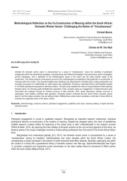 Methodological Reflection on the Co-Construction of