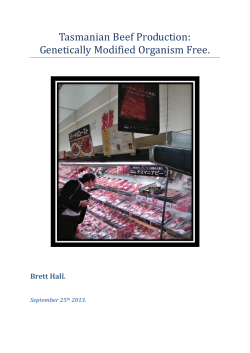 Tasmanian Beef Production: Genetically Modified Organism Free.