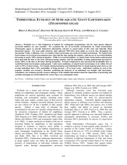 terrestrial ecology of semi-aquatic giant gartersnakes (thamnophis