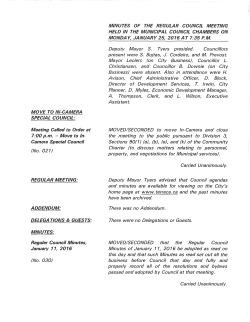 MOVE TO IN-CAMERA SPECIAL COUNCIL