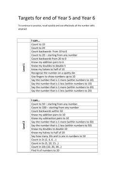 Targets for end of Year 5 and Year 6