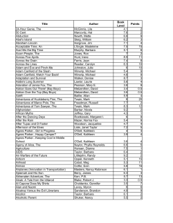 Accelerated Reader List - Hanover County Public Schools