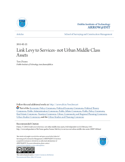 Link Levy to Services- not Urban Middle Class Assets