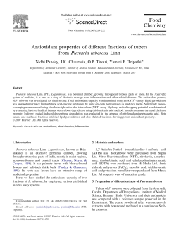 Antioxidant properties of different fractions of tubers from Pueraria