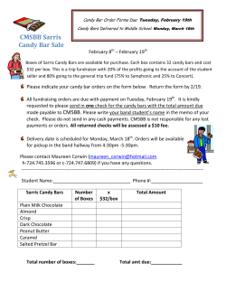 CMSBB Sarris Candy Bar Sale