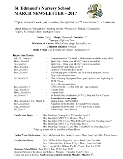march newsletter - St. Edmunds Nursery School