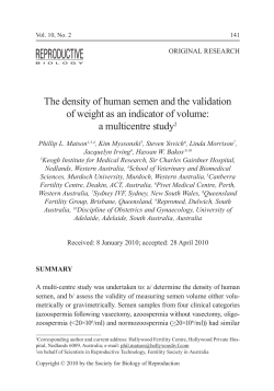 The density of human semen and the validation of weight as an