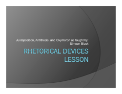 Juxtaposition, Antithesis, and Oxymoron as taught by: Simeon Black