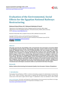 Evaluation of the Environmental, Social Effects for the Egyptian