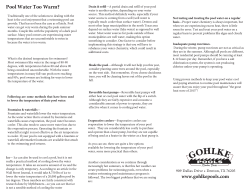 Pool Water Too Warm?