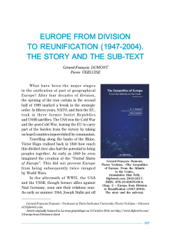 EUROPE FROM DIVISION TO REUNIFICATION (1947