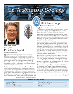 Read February 2017 Newsletter - St. Andrews Society of San