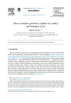 Slow economic growth as a phase in a policy performance cycle