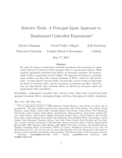 Selective Trials: A Principal-Agent approach to Randomized
