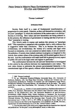 Free Speech Meets Free Enterprise in the United States and Germany