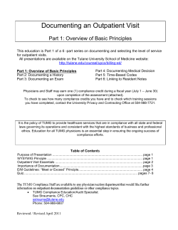 Documenting an Outpatient Visit