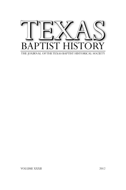 Texas Baptist History 2012 - Dallas Baptist University