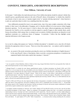 content, thoughts, and definite descriptions