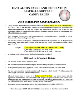 Candy sales information and prize program