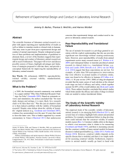 Refinement of Experimental Design and Conduct