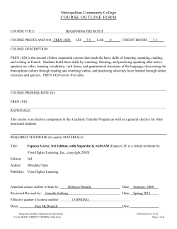FREN 1020 Course Outline - Metropolitan Community College