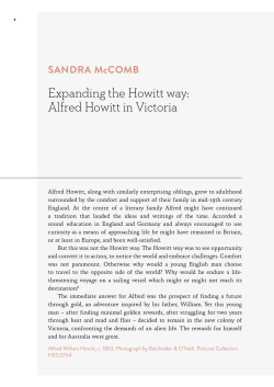 Expanding the Howitt way: Alfred Howitt in Victoria